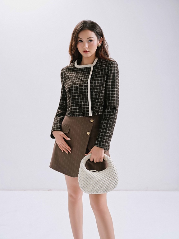 Áo dạ tweer kẻ phối cổ + nẹp_CV.5-1159